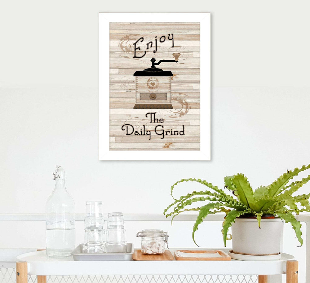 The Daily Grind 4 White Framed Print Kitchen Wall Art - Homeroots - Flyclothing LLC