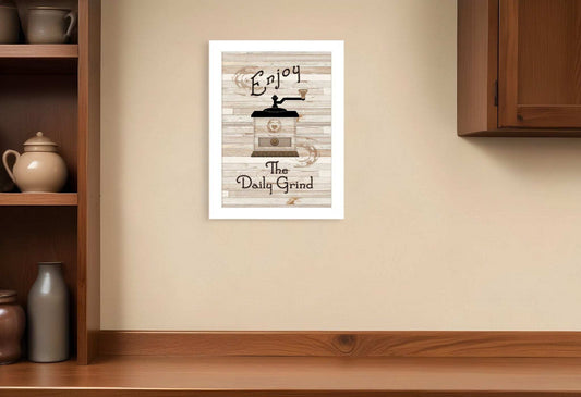 The Daily Grind 4 White Framed Print Kitchen Wall Art - Homeroots - Flyclothing LLC