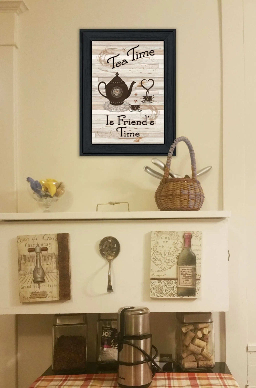 Tea Time 2 Black Framed Print Kitchen Wall Art - Homeroots - Flyclothing LLC