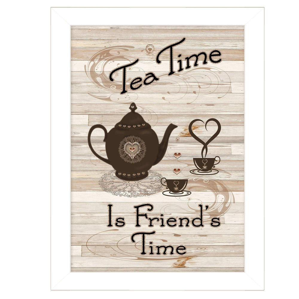 Tea Time 4 White Framed Print Kitchen Wall Art - Homeroots - Flyclothing LLC