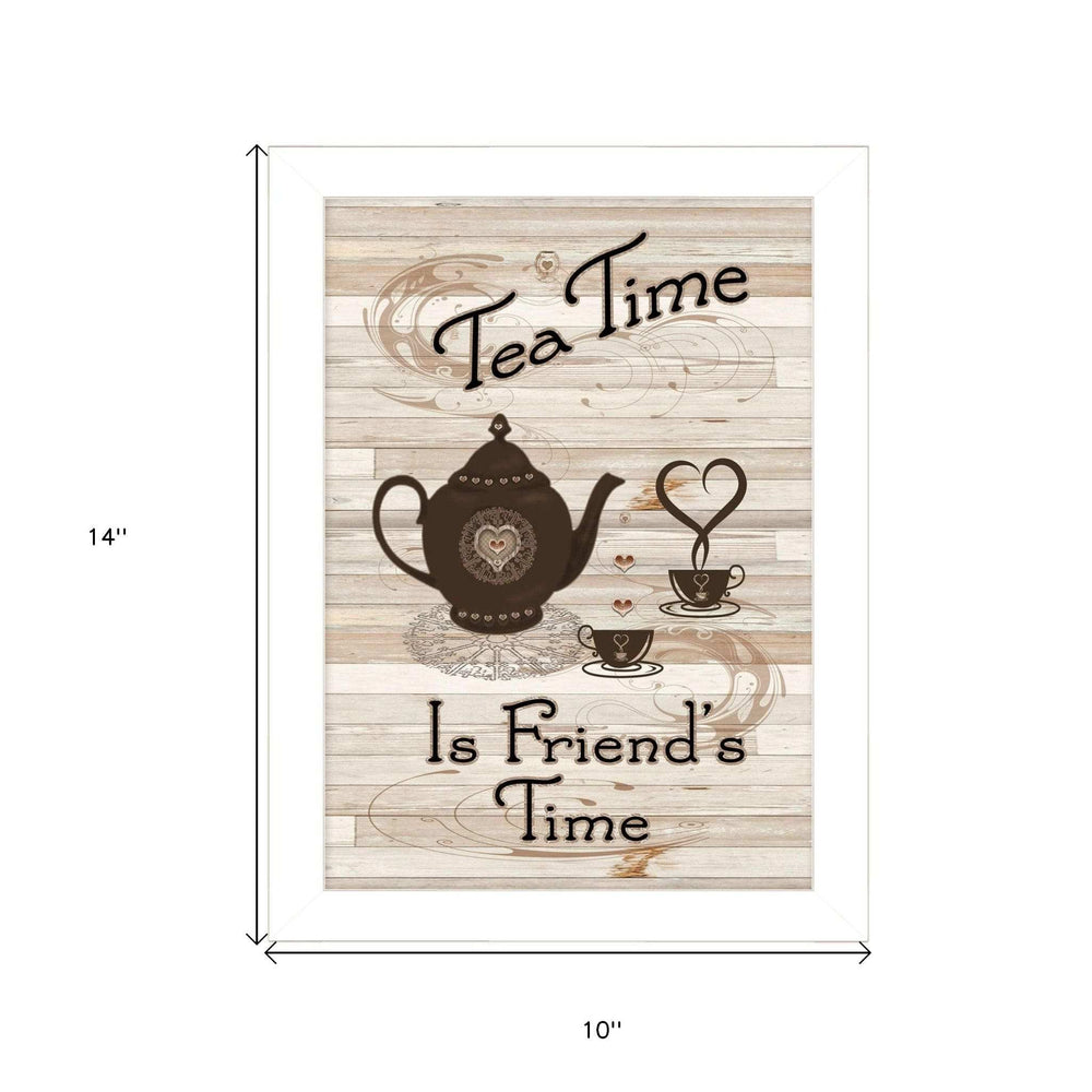 Tea Time 4 White Framed Print Kitchen Wall Art - Homeroots - Flyclothing LLC