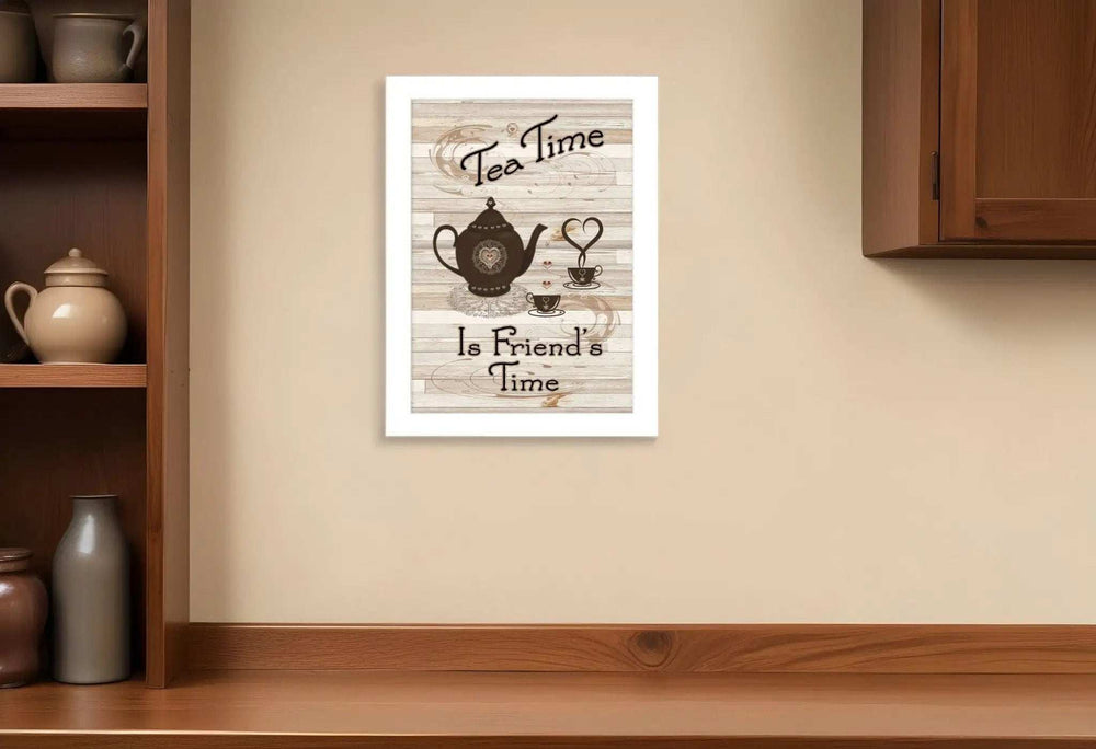 Tea Time 4 White Framed Print Kitchen Wall Art - Homeroots - Flyclothing LLC