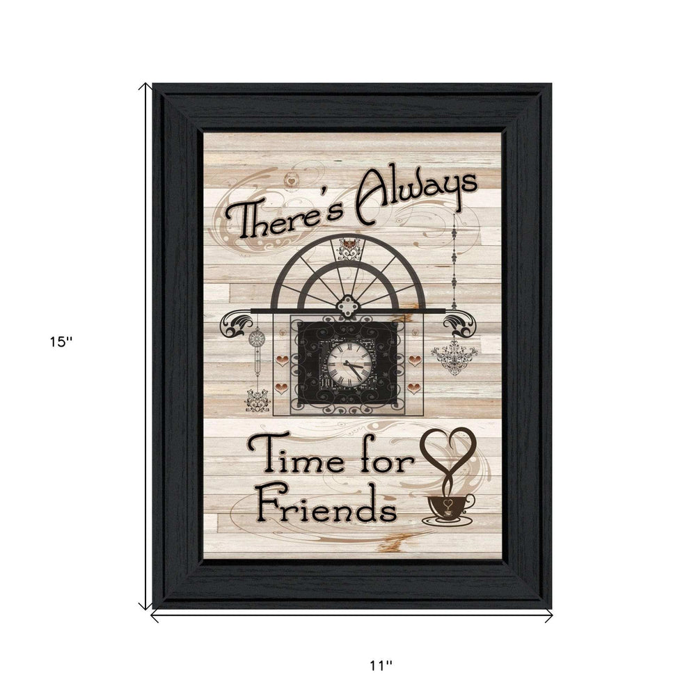 Time for Friends 2 Black Framed Print Kitchen Wall Art - Homeroots - Flyclothing LLC