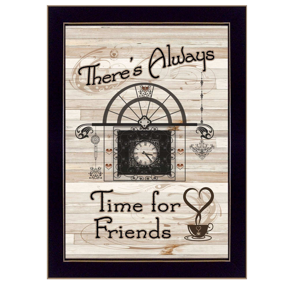 Time for Friends 3 Black Framed Print Kitchen Wall Art - Homeroots - Flyclothing LLC