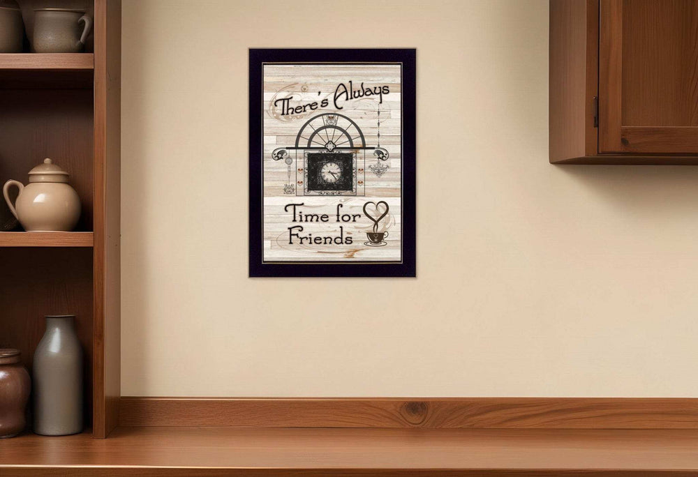 Time for Friends 3 Black Framed Print Kitchen Wall Art - Homeroots - Flyclothing LLC