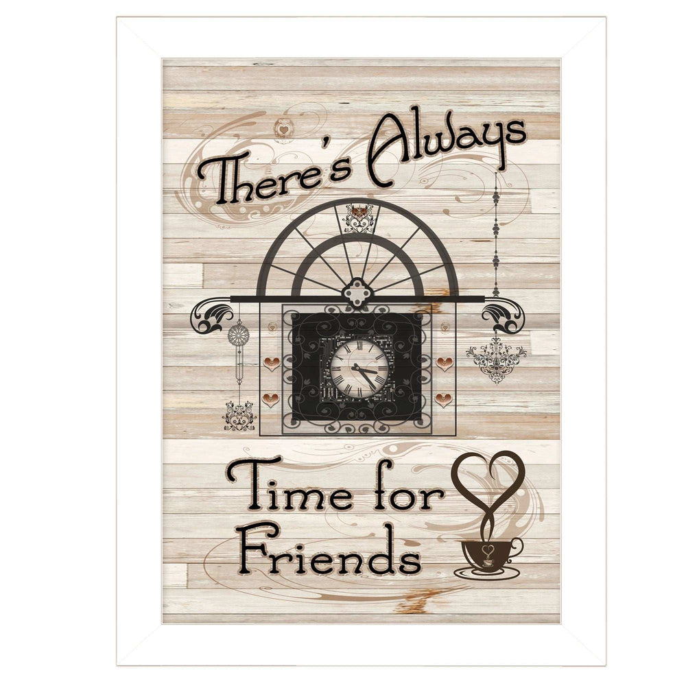 Time for Friends 4 White Framed Print Kitchen Wall Art - Homeroots - Flyclothing LLC