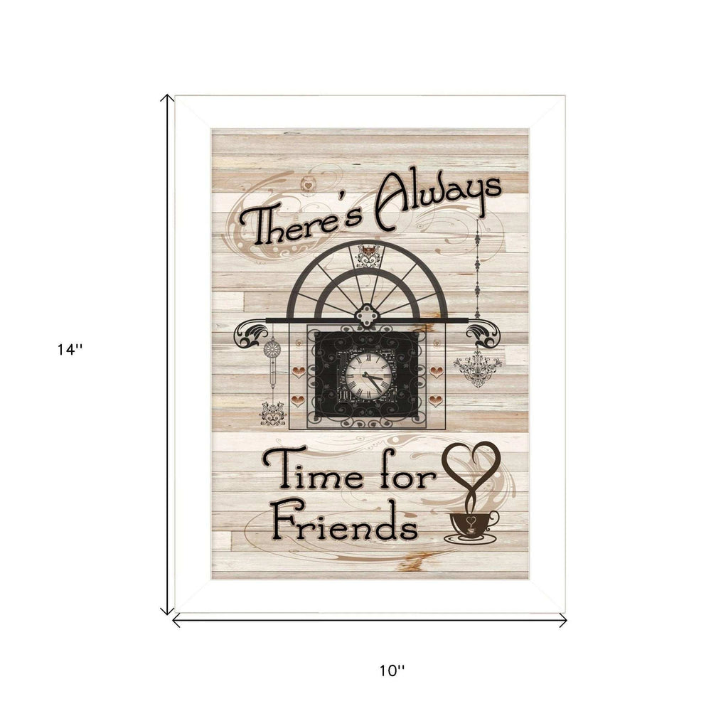 Time for Friends 4 White Framed Print Kitchen Wall Art - Homeroots - Flyclothing LLC