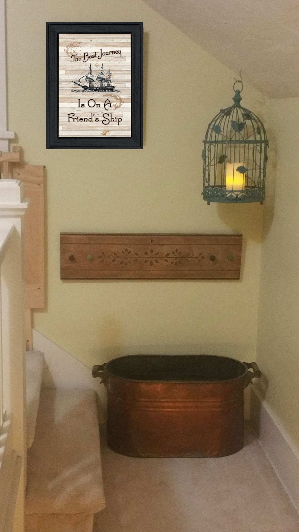 Friendship Journey 1 Black Framed Print Wall Art - Homeroots - Flyclothing LLC