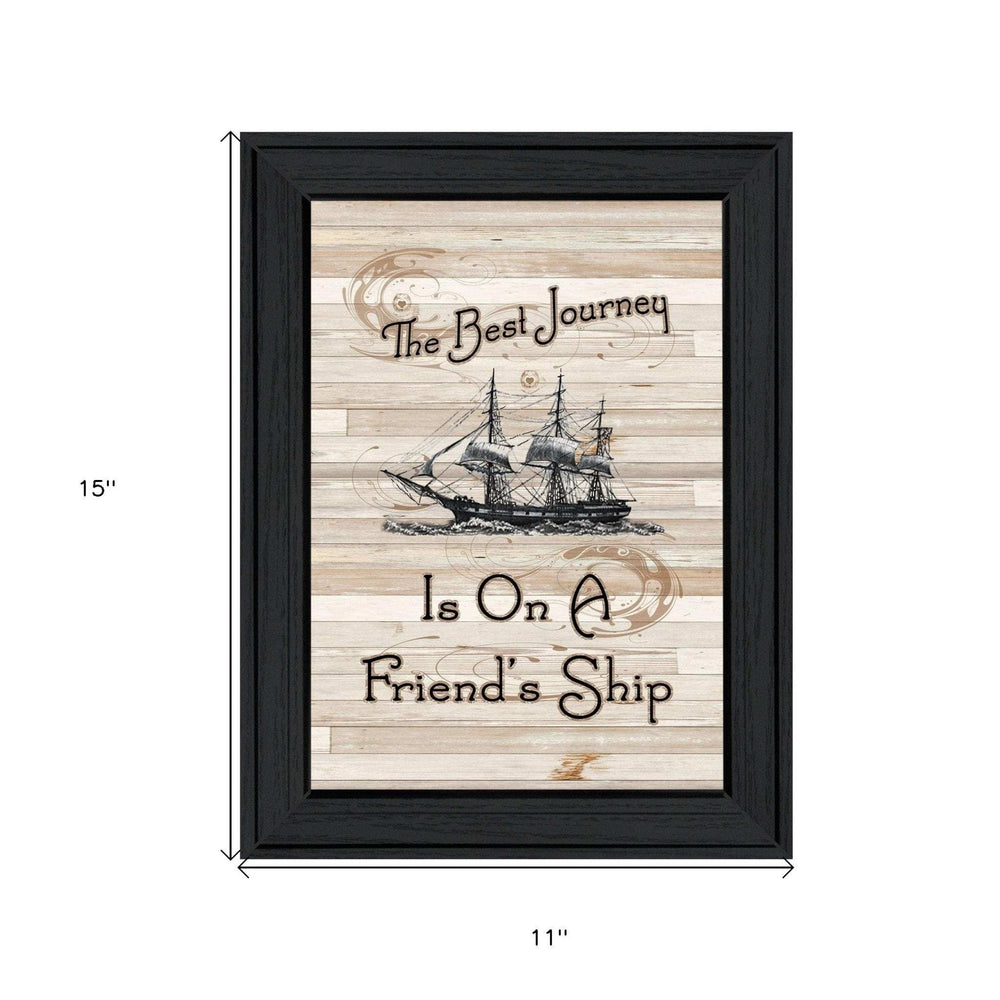 Friendship Journey 1 Black Framed Print Wall Art - Homeroots - Flyclothing LLC