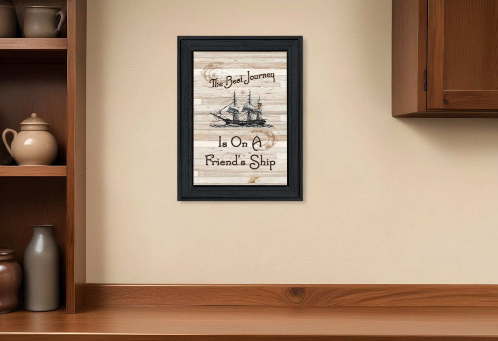 Friendship Journey 1 Black Framed Print Wall Art - Homeroots - Flyclothing LLC