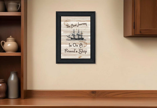 Friendship Journey 1 Black Framed Print Wall Art - Homeroots - Flyclothing LLC