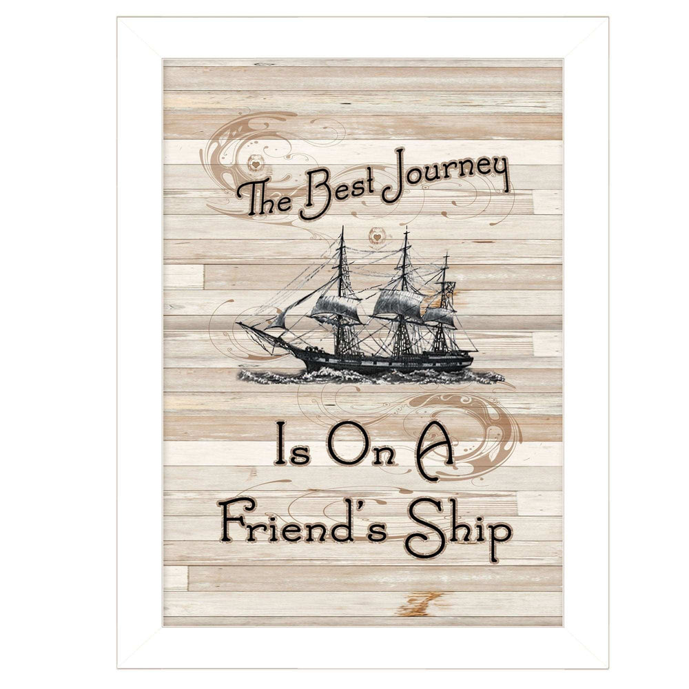 Friendship Journey 3 White Framed Print Wall Art - Homeroots - Flyclothing LLC