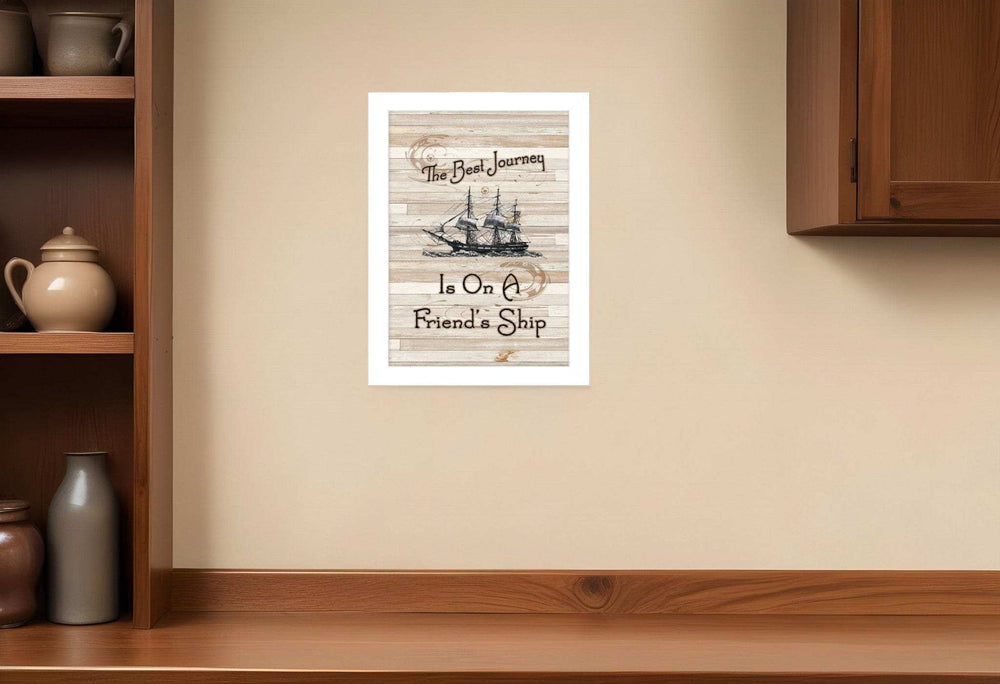 Friendship Journey 3 White Framed Print Wall Art - Homeroots - Flyclothing LLC
