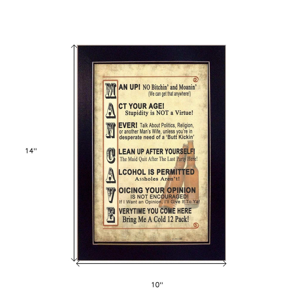 Man Up 2 Black Framed Print Wall Art - Homeroots - Flyclothing LLC