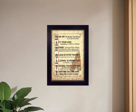 Man Up 2 Black Framed Print Wall Art - Homeroots - Flyclothing LLC