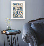 Lake Rules 1 White Framed Print Wall Art - Homeroots - Flyclothing LLC