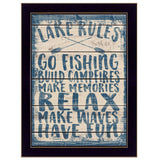 Lake Rules 2 Black Framed Print Wall Art - Homeroots - Flyclothing LLC