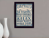 Lake Rules 2 Black Framed Print Wall Art - Homeroots - Flyclothing LLC