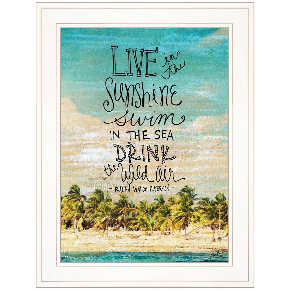 Live in the Sunshine 2 White Framed Print Wall Art - Homeroots - Flyclothing LLC