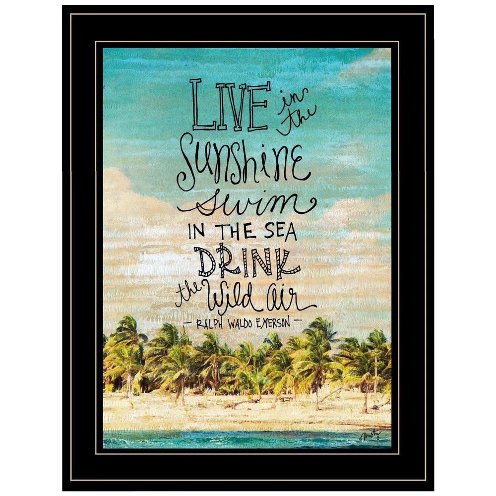 Live in the Sunshine 3 Black Framed Print Wall Art - Homeroots - Flyclothing LLC