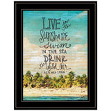 Live in the Sunshine 3 Black Framed Print Wall Art - Homeroots - Flyclothing LLC