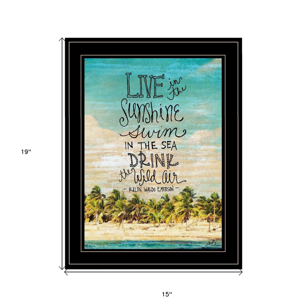 Live in the Sunshine 3 Black Framed Print Wall Art - Homeroots - Flyclothing LLC