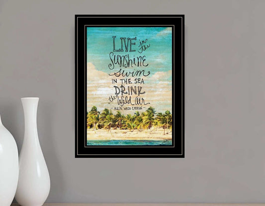Live in the Sunshine 3 Black Framed Print Wall Art - Homeroots - Flyclothing LLC