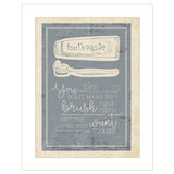 Brush Teeth 1 White Framed Print Wall Art - Homeroots - Flyclothing LLC