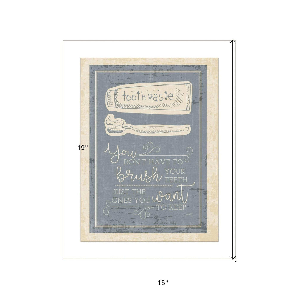 Brush Teeth 1 White Framed Print Wall Art - Homeroots - Flyclothing LLC