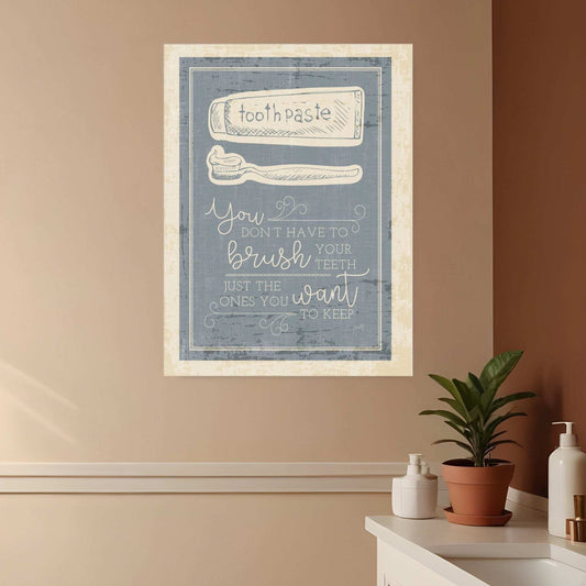 Brush Teeth 1 White Framed Print Wall Art - Homeroots - Flyclothing LLC