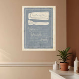 Brush Teeth 1 White Framed Print Wall Art - Homeroots - Flyclothing LLC