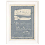Brush Teeth 2 White Framed Print Wall Art - Homeroots - Flyclothing LLC