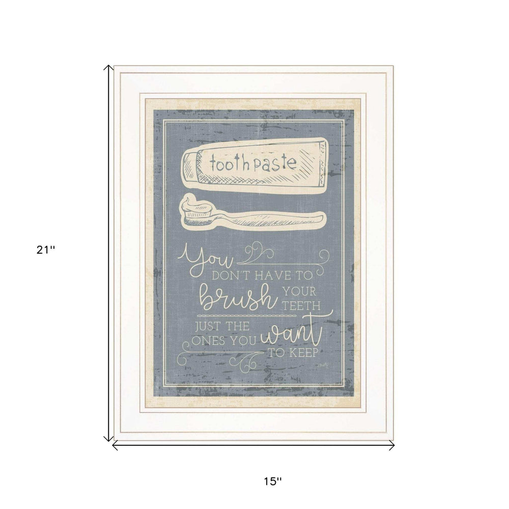 Brush Teeth 2 White Framed Print Wall Art - Homeroots - Flyclothing LLC