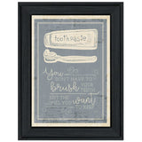 Brush Teeth 3 Black Framed Print Wall Art - Homeroots - Flyclothing LLC