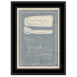 Brush Teeth 4 Black Framed Print Wall Art - Homeroots - Flyclothing LLC