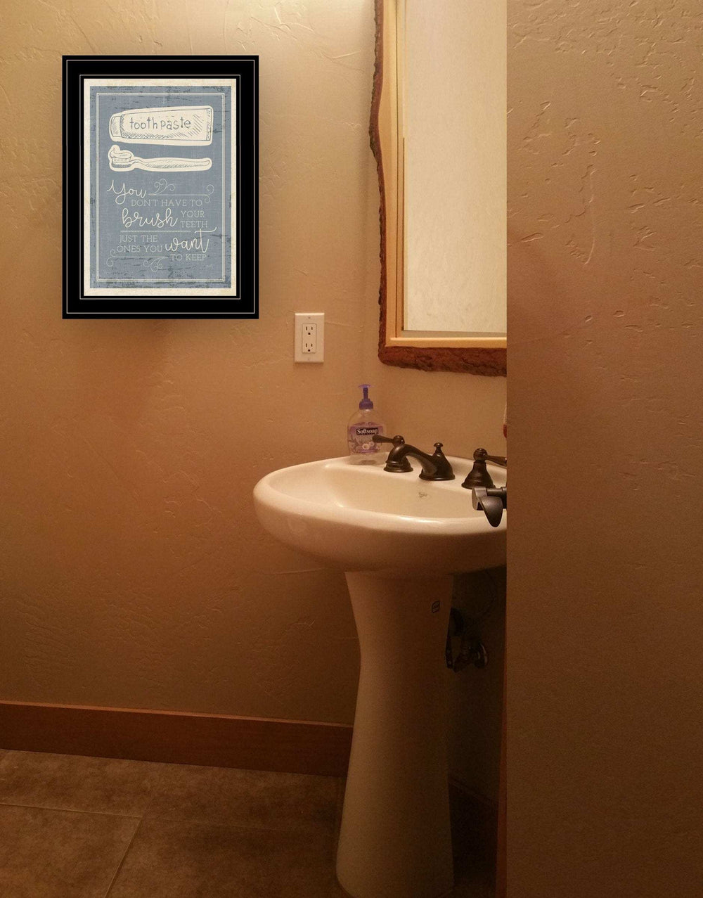 Brush Teeth 4 Black Framed Print Wall Art - Homeroots - Flyclothing LLC