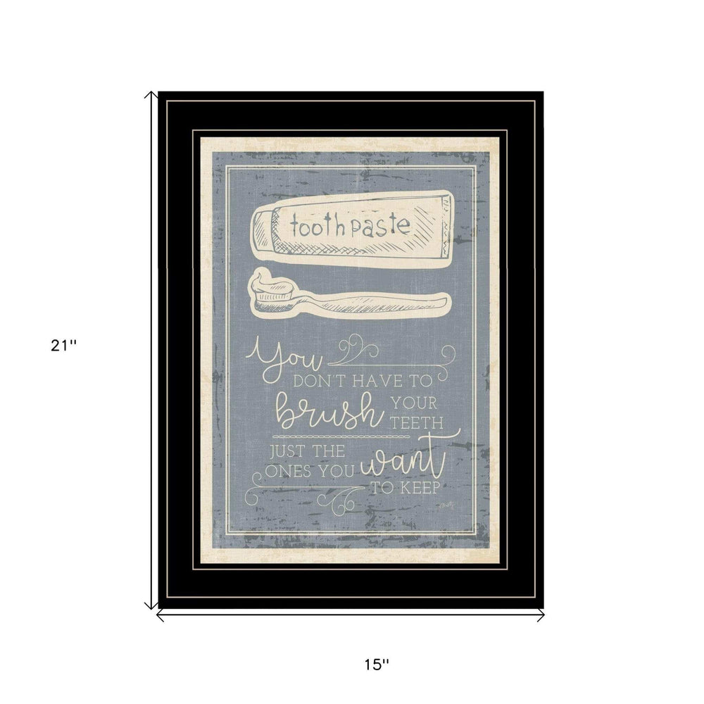 Brush Teeth 4 Black Framed Print Wall Art - Homeroots - Flyclothing LLC