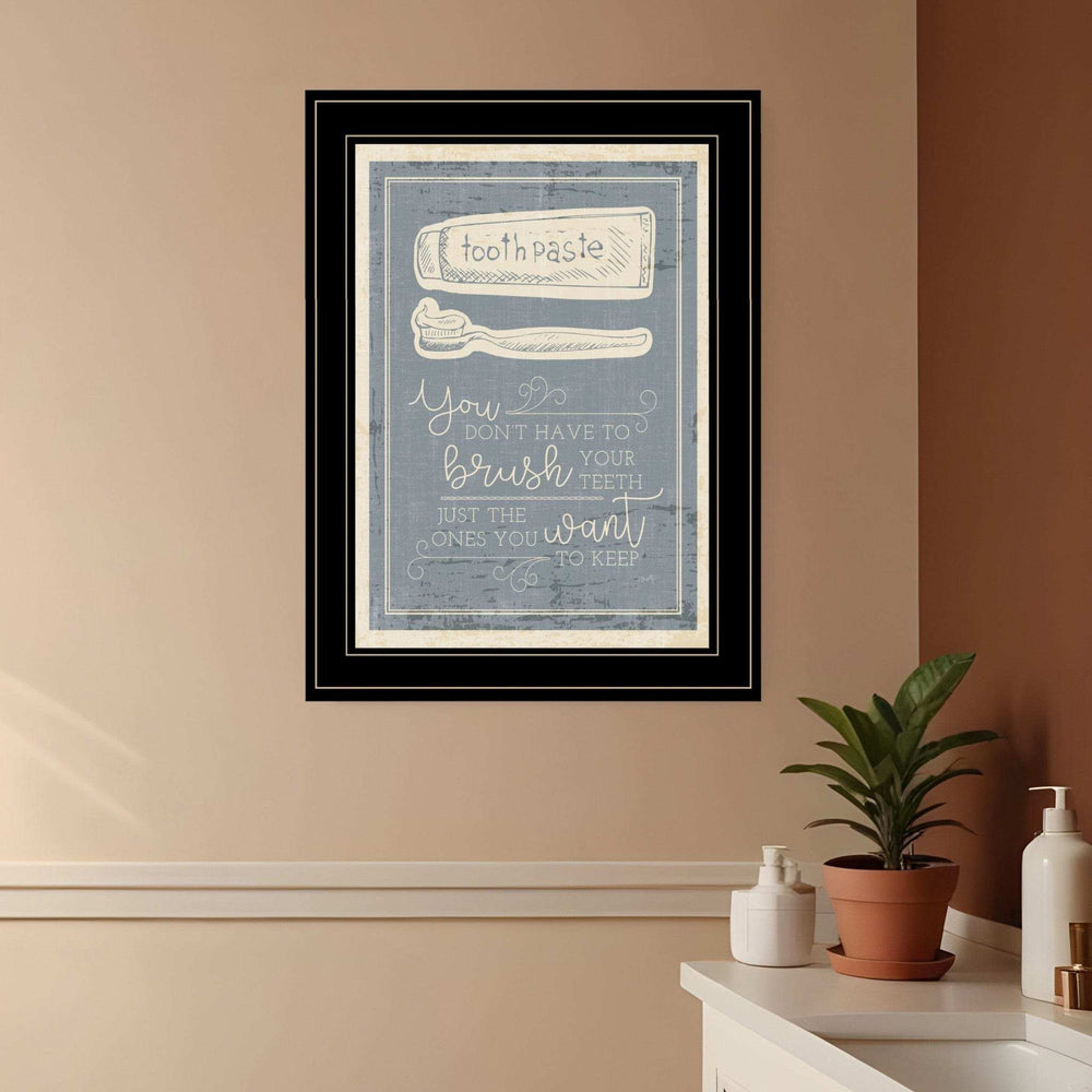 Brush Teeth 4 Black Framed Print Wall Art - Homeroots - Flyclothing LLC