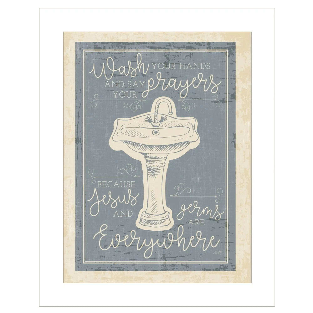 Wash Your Hands 5 White Framed Print Bathroom Wall Art - Homeroots - Flyclothing LLC