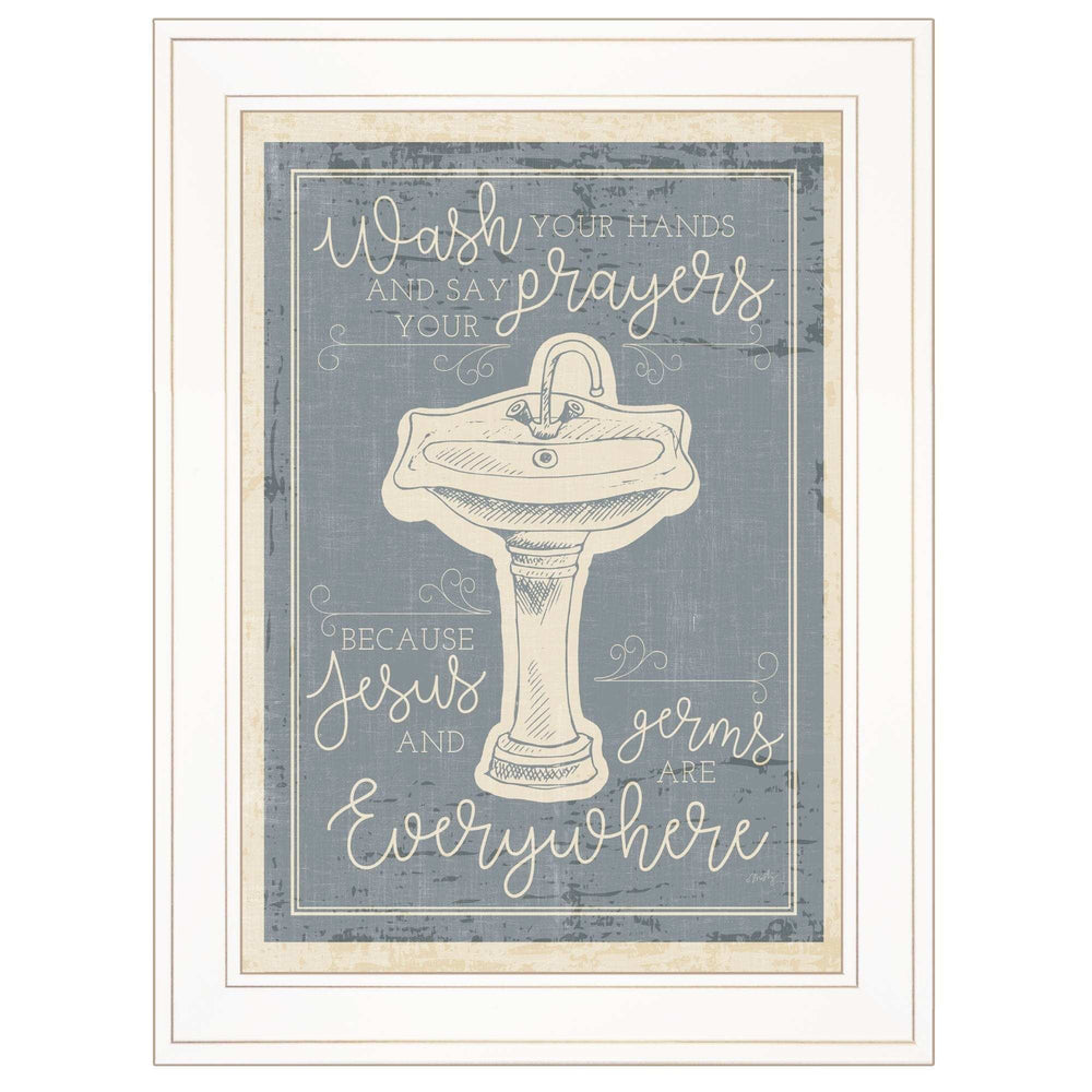 Wash Your Hands 6 White Framed Print Bathroom Wall Art - Homeroots - Flyclothing LLC
