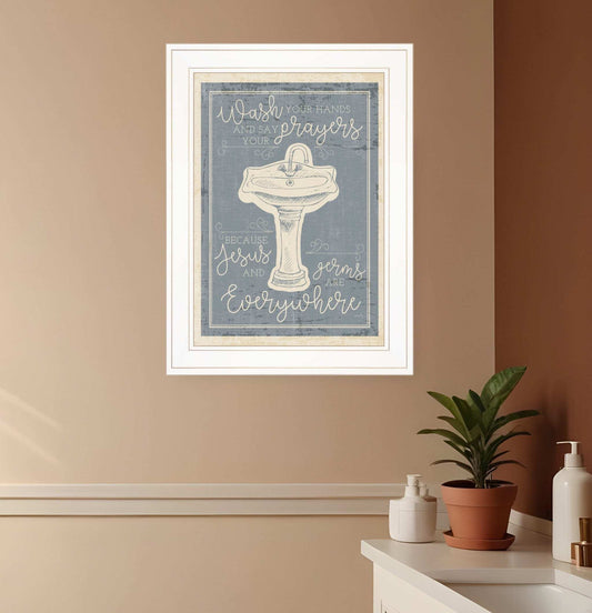 Wash Your Hands 6 White Framed Print Bathroom Wall Art - Homeroots - Flyclothing LLC