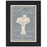 Wash Your Hands 7 Black Framed Print Bathroom Wall Art - Homeroots - Flyclothing LLC