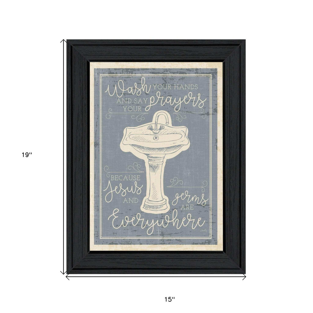 Wash Your Hands 7 Black Framed Print Bathroom Wall Art - Homeroots - Flyclothing LLC