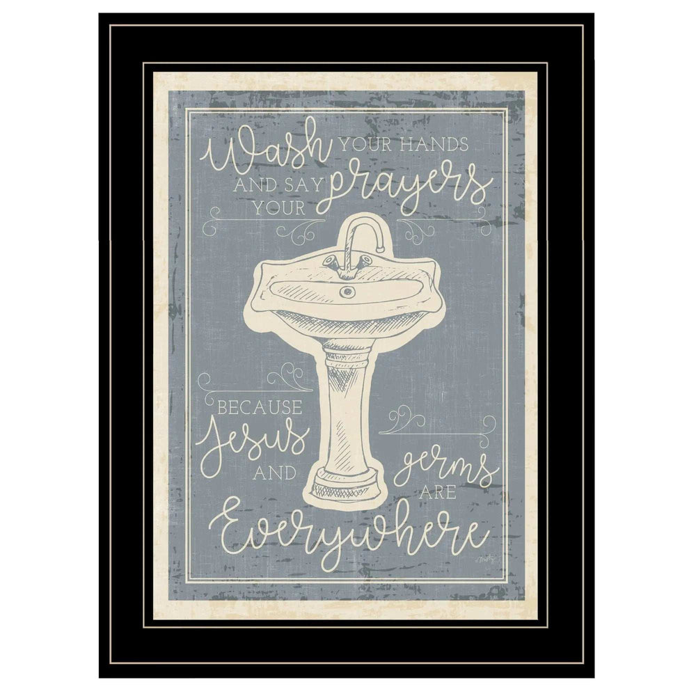 Wash Your Hands 8 Black Framed Print Bathroom Wall Art - Homeroots - Flyclothing LLC