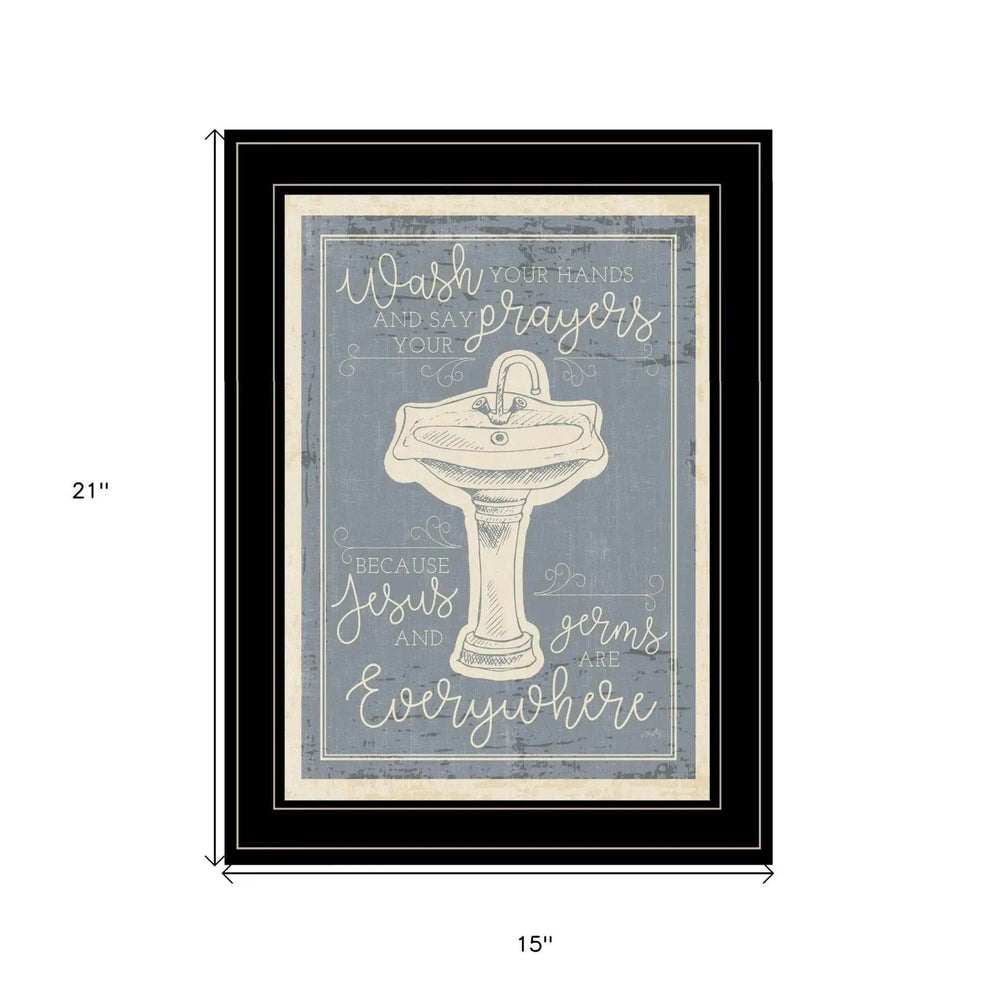 Wash Your Hands 8 Black Framed Print Bathroom Wall Art - Homeroots - Flyclothing LLC
