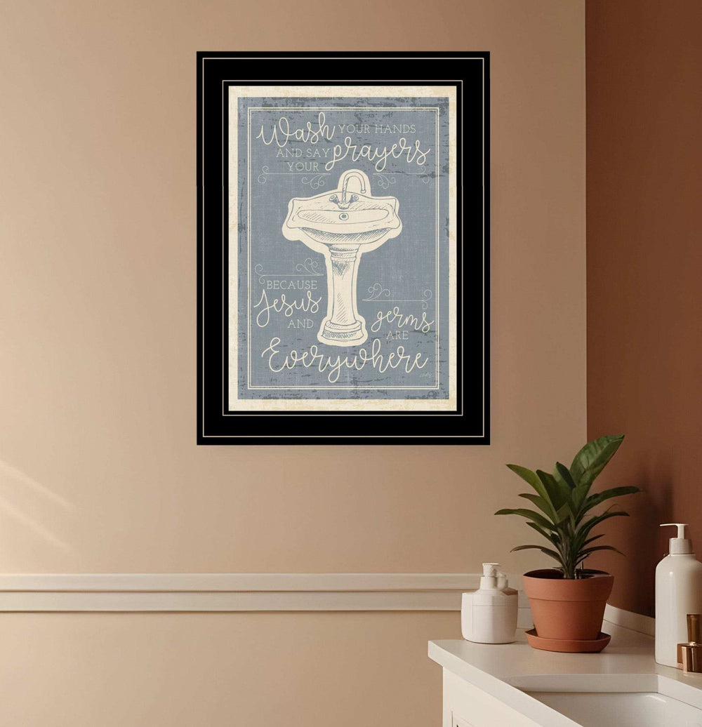 Wash Your Hands 8 Black Framed Print Bathroom Wall Art - Homeroots - Flyclothing LLC