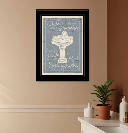 Wash Your Hands 8 Black Framed Print Bathroom Wall Art - Homeroots - Flyclothing LLC