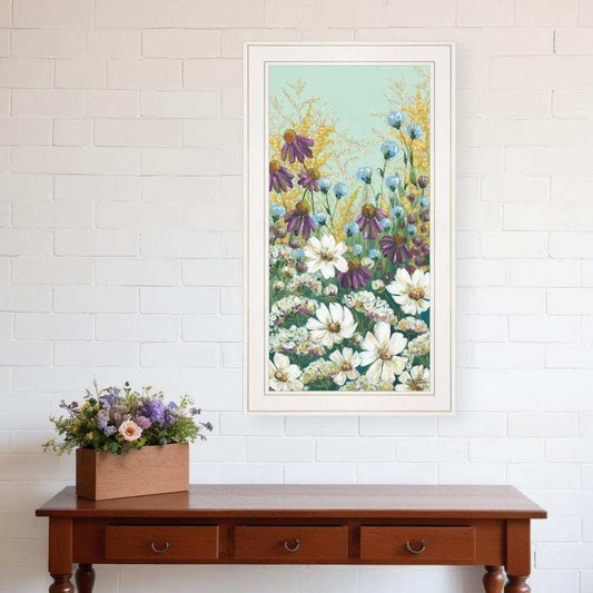 Floral Field Day White Framed Print Wall Art - Homeroots - Flyclothing LLC