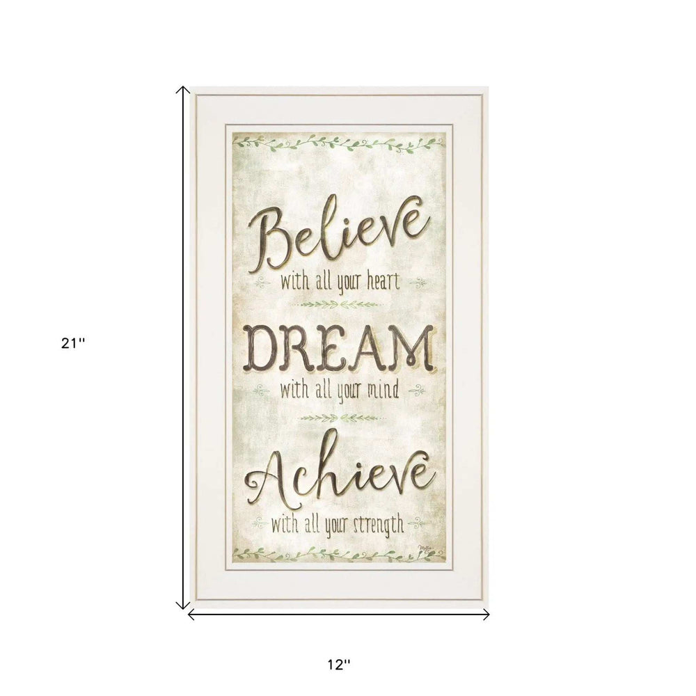 Believe 2 White Framed Print Wall Art - Homeroots - Flyclothing LLC