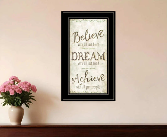 Believe 3 Black Framed Print Wall Art - Homeroots - Flyclothing LLC